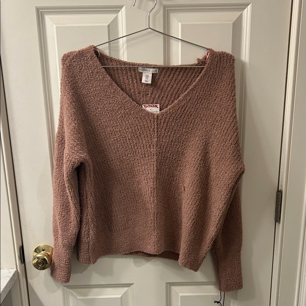 Sincerly Jules Dusty Rose V-Neck Sweater